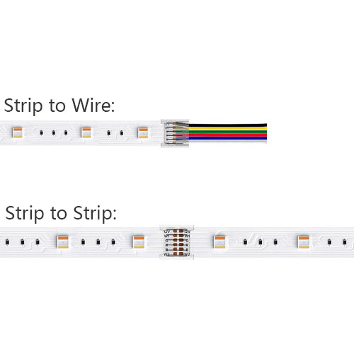 6-Pin SMD RGBCCT LED Light Strip Connector For 12mm, Strip to Strip / Strip to Wire 6-Pin SMD RGBCCT LED Light Strip Connector For 12mm, Strip to Strip / Strip to Wire